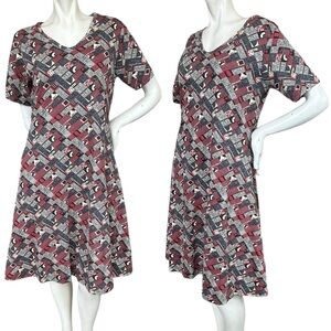 Svaha Grey Red Black Female Inventor Woman in Stem Themed Dress Size Medium